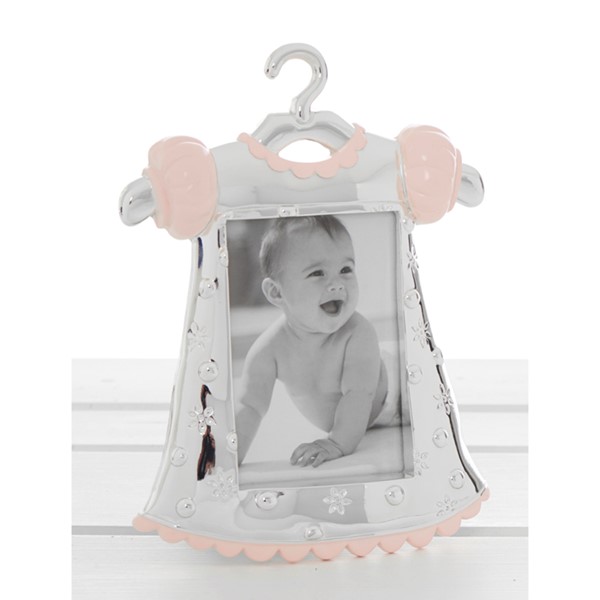 Silver Pink Baby Dress Frame