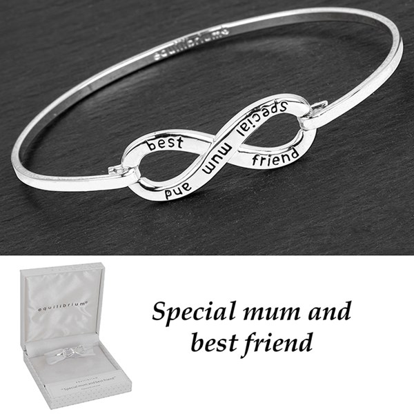 Equilibrium Silver Plated Infinity Bangle Mum