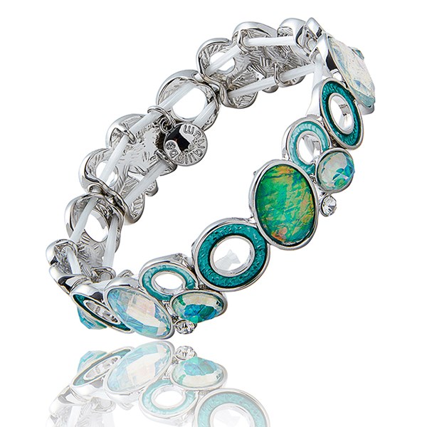 Equilibrium Circles Moonstones Bracelet Mint