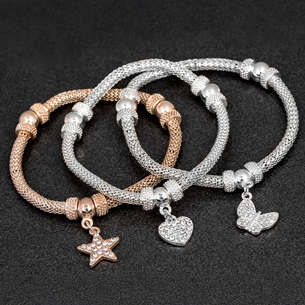 Equilibrium Mesh Sectioned Charm Bracelet