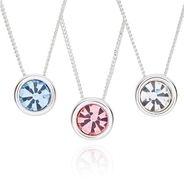 Equilibrium Silver Plated Crystal Necklace