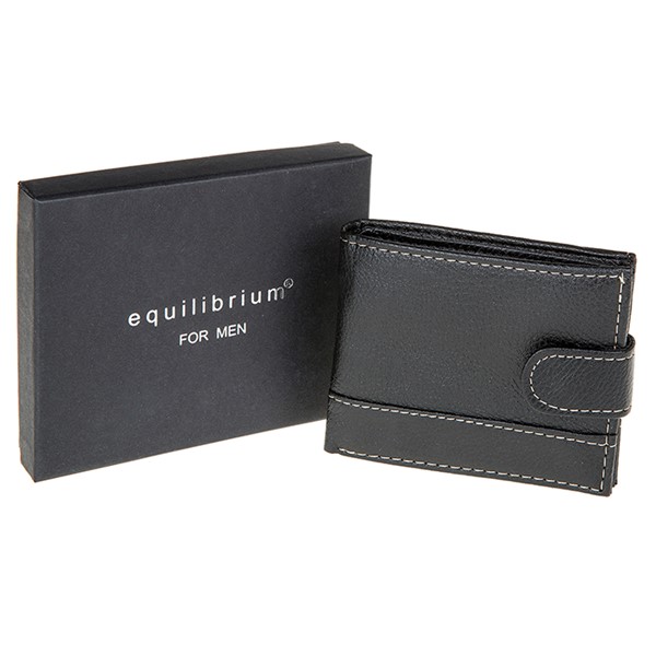 EQ For Men Stitched Wallet Black