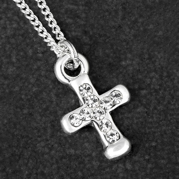 Equilibrium Silver Plated Cross Chain Necklace
