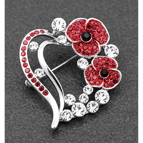 Equilibrium Poppy Heart Brooch