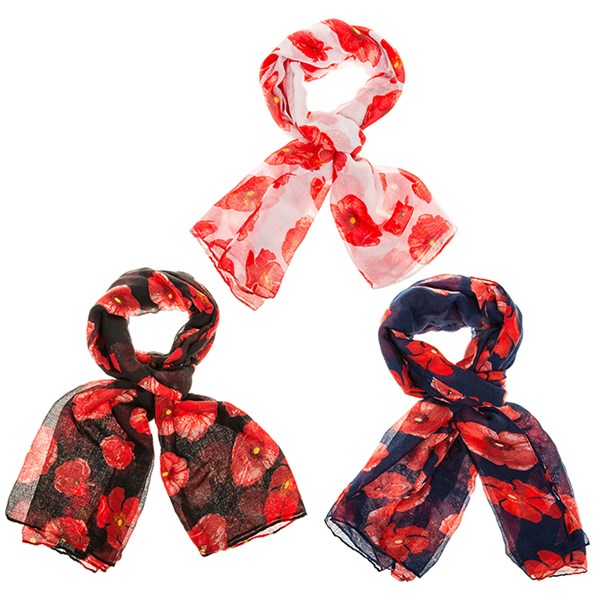 Equilibrium Printed Poppy Scarf