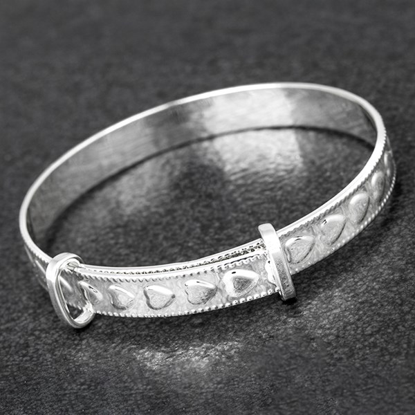 Equilibrium Silver Plated Christening Bangle