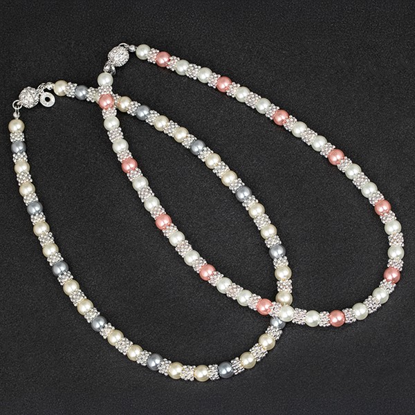 Equilibrium Silver Plated Pearl Lace Necklace