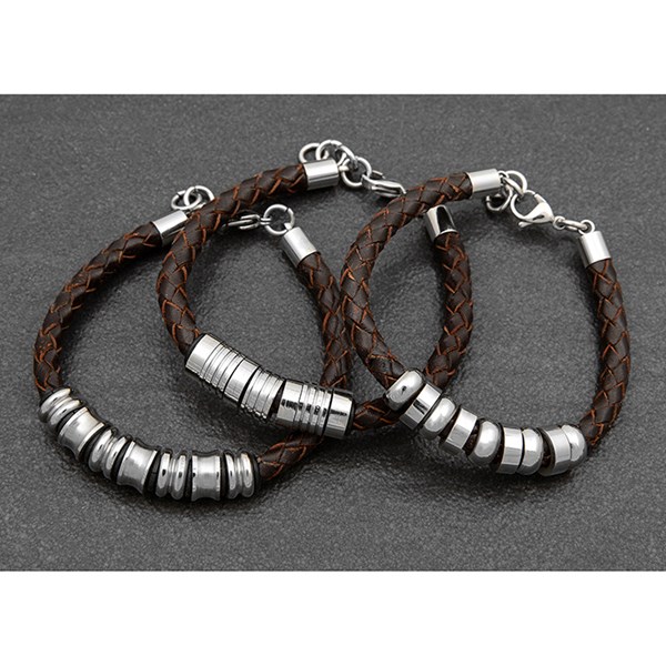 EQ For Men Brown Leather Bracelet