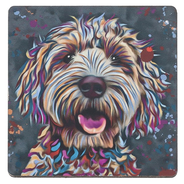Aquamarine Cockapoo MDF Coaster