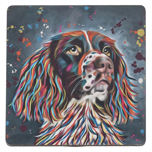 Aquamarine Springer Spaniel Coaster