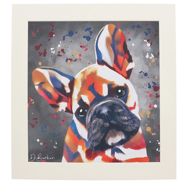 Aquamarine Bulldog Print 30x30cm