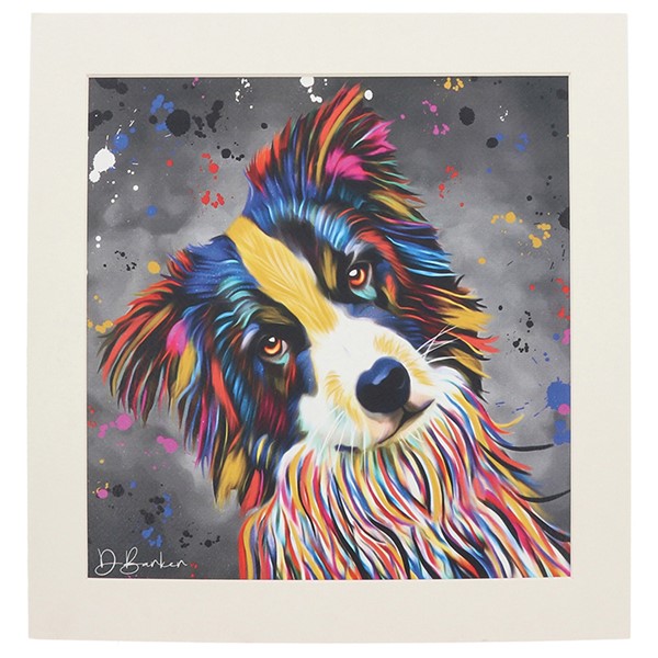 Aquamarine Collie Print 30x30cm