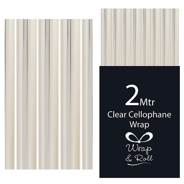 2m Clear Cellophane Wrap 49s