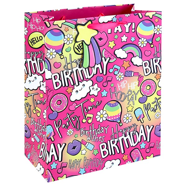 Girly Text Bag Large