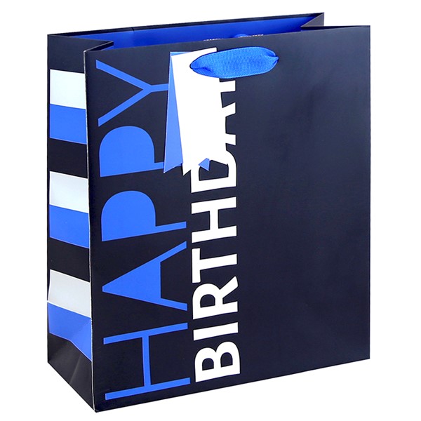Navy Happy Birthday Bag Medium