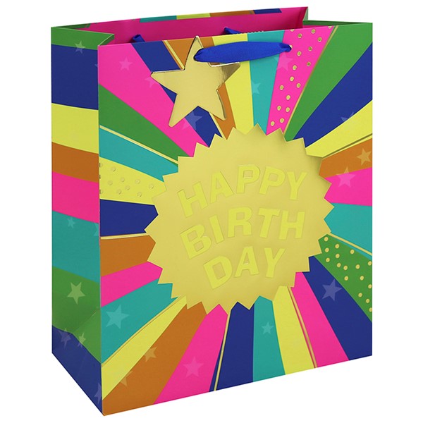 Neon Birthday Gift Bag Large