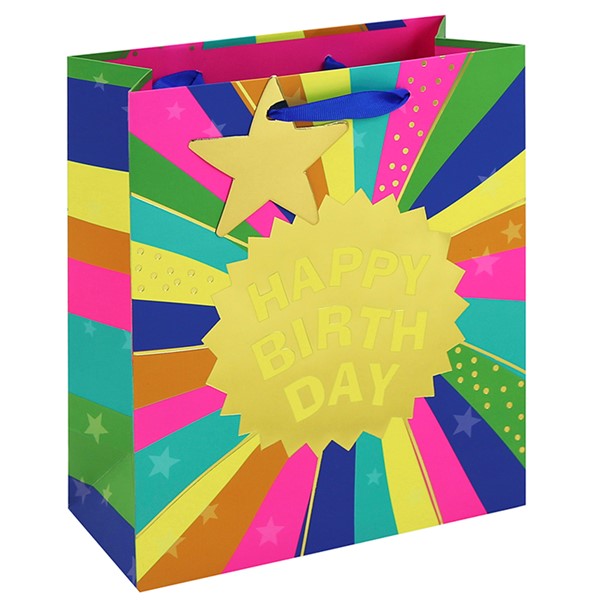 Neon Birthday Gift Bag Medium