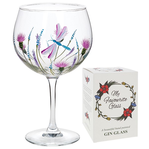 My Favourite Glass Dragonfly Garden Gin Glass
