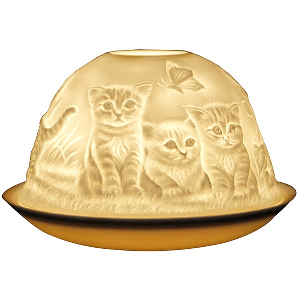 Nordic Lights Candle Shade Kittens Butterfly