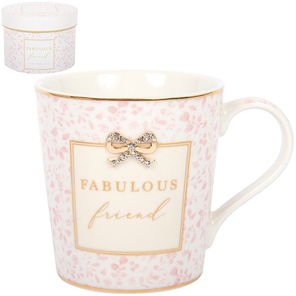 Hearts Design Mug Pink Friend