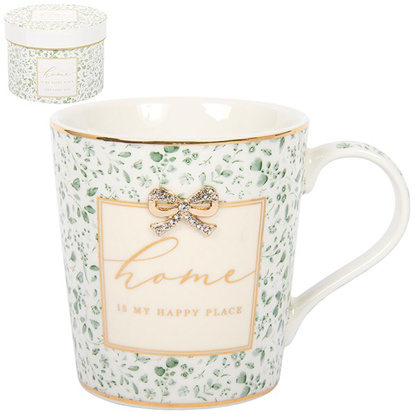 Hearts Design Mug Green Home
