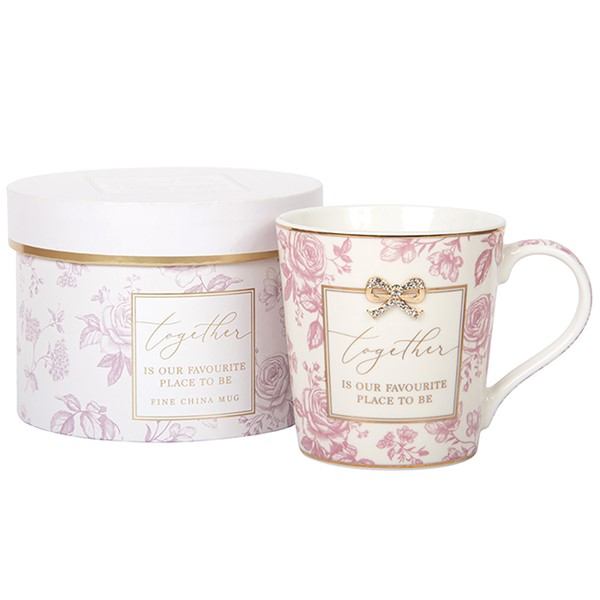 Hearts Design Mug Rose Together