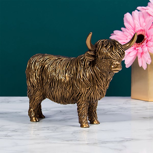 Reflections Bronze Highland Cow Standing Medium