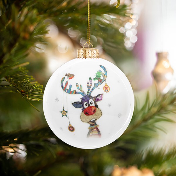 Xmas Bug Art Bauble Rudolph