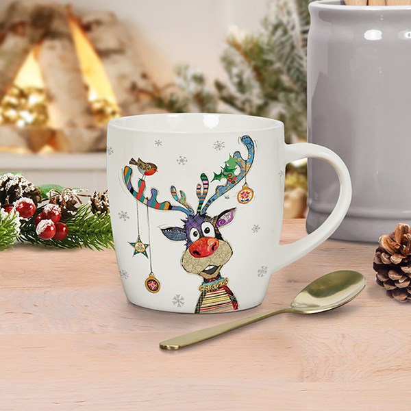 Xmas Bug Art Mug Rudolph