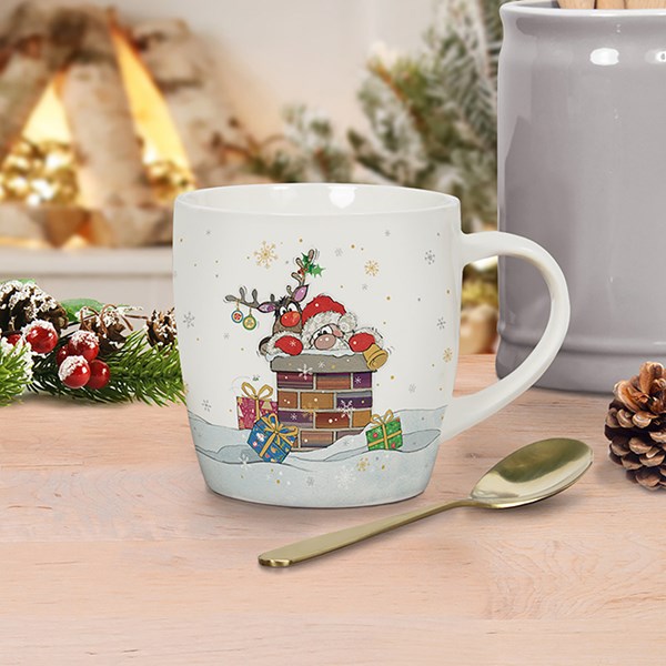 Xmas Bug Art Mug Santa