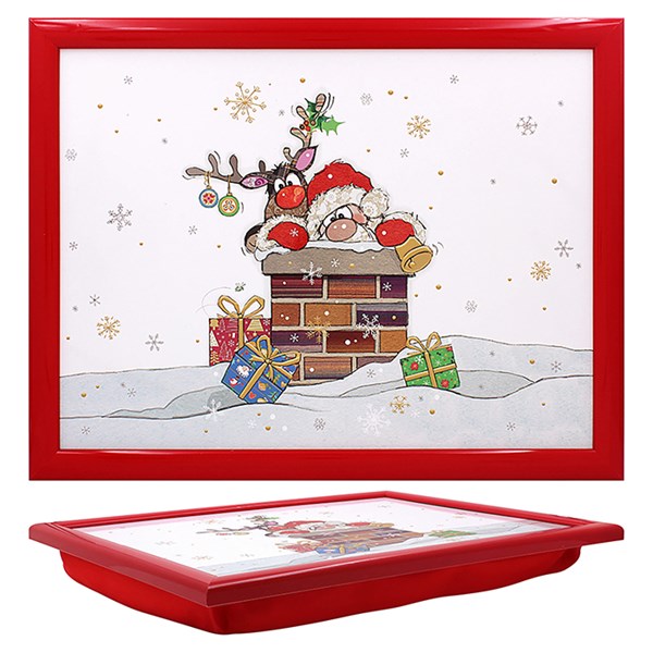Xmas Bug Art Santa Laptray
