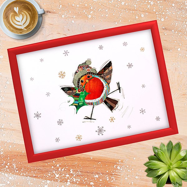 Xmas Bug Art Laptray Robin