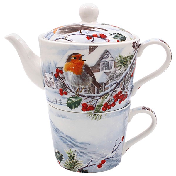 Macneil Xmas Robins Tea For One