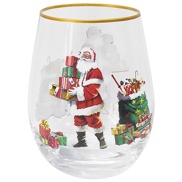 Macneil Traditional Santa Stemless Glass