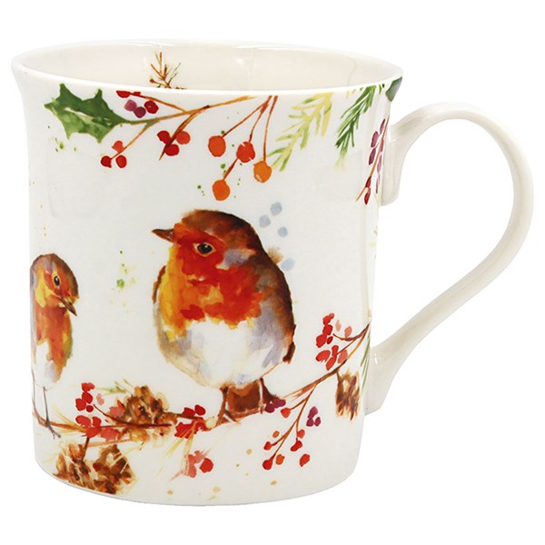 Jennifer Rose Winter Robin Box Mug