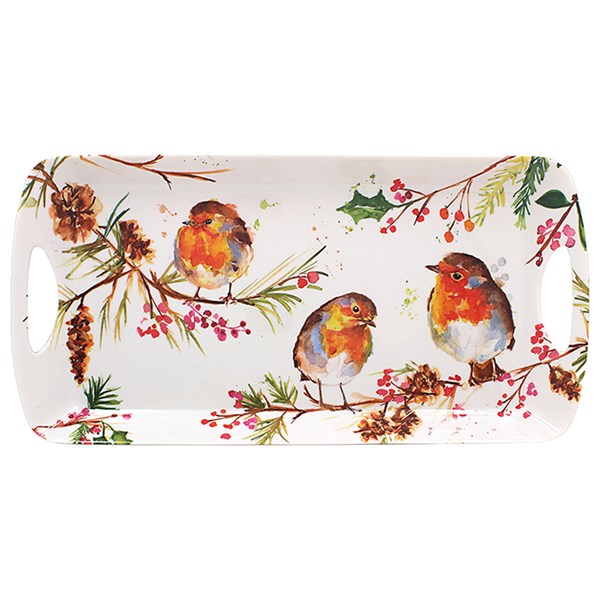 Jennifer Rose Winter Robin Medium Tray