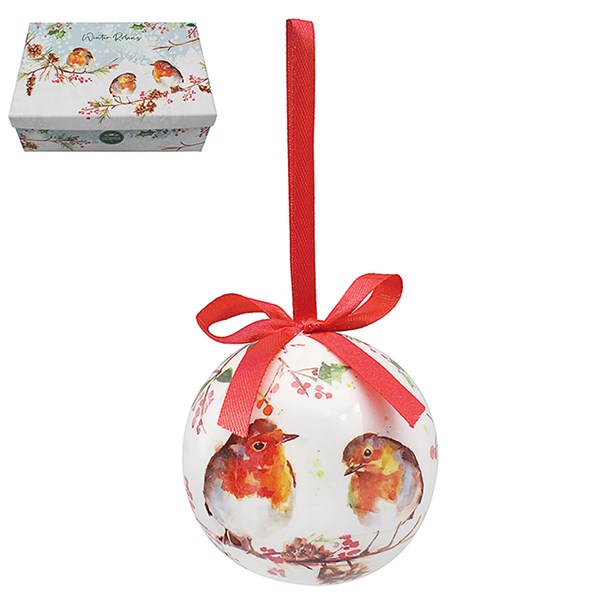 Jennifer Rose Winter Robin Baubles Set of 6