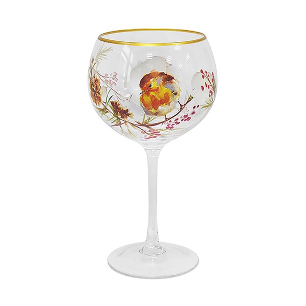Jennifer Rose Winter Robin Gin Glass