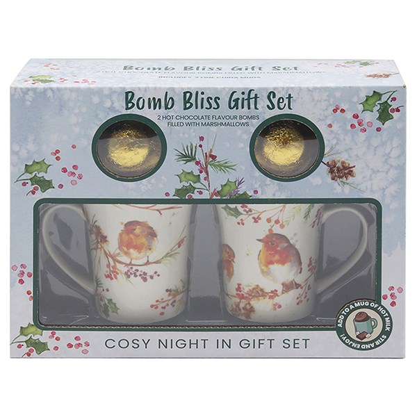Jennifer Rose Winter Robin Choc Bomb & Mug Set of 2