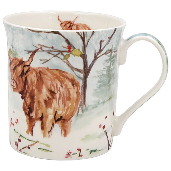 Jennifer Rose Highland Cow Christmas Shape Mug