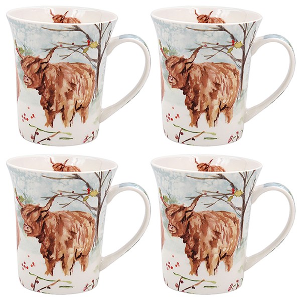 Jennifer Rose Highland Cow Christmas Gift Box Set of 4