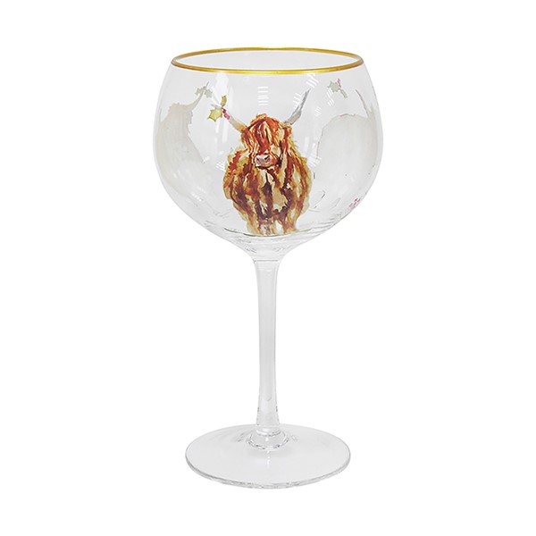 Jennifer Rose Highland Cow Gin Glass