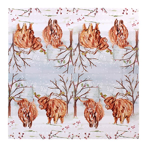 Jennifer Rose Highland Cow Napkins