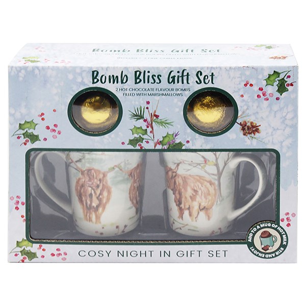 Jennifer Rose Highland Cow Chocolate Bomb & Mug Set of 2