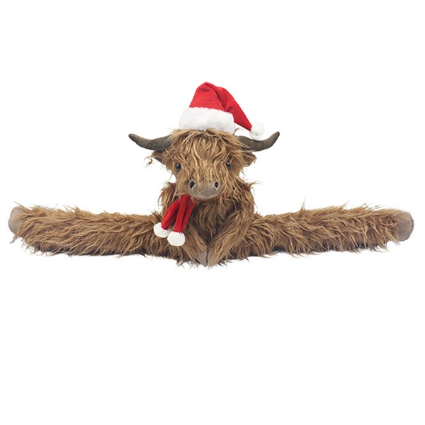 Xmas Furry Highland Cow Draught Excluder