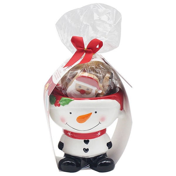 Xmas Bowl With Cookies Snowman