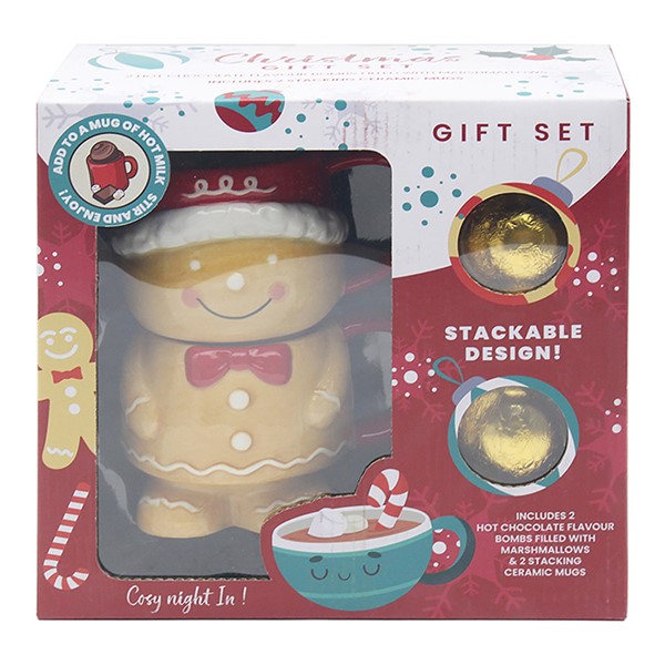 Gingerbread Stacking Mugs Gift Set