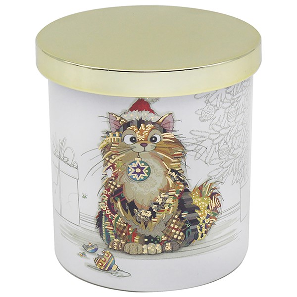 Xmas Bug Art Ginger Cat Candle