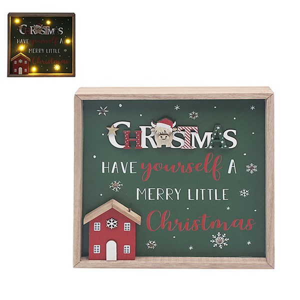 Xmas Highland Cow Plaque