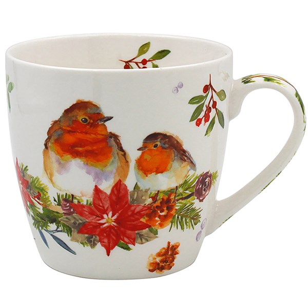 Jennifer Rose Winter Robin Breakfast Mug
